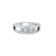 Platinum And Floating Diamond Trilogy Ring
