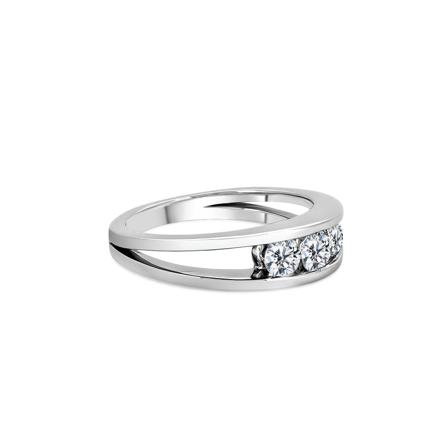 Platinum And Floating Diamond Trilogy Ring
