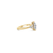 Yellow Gold Marquise Trefoil Engagement Ring