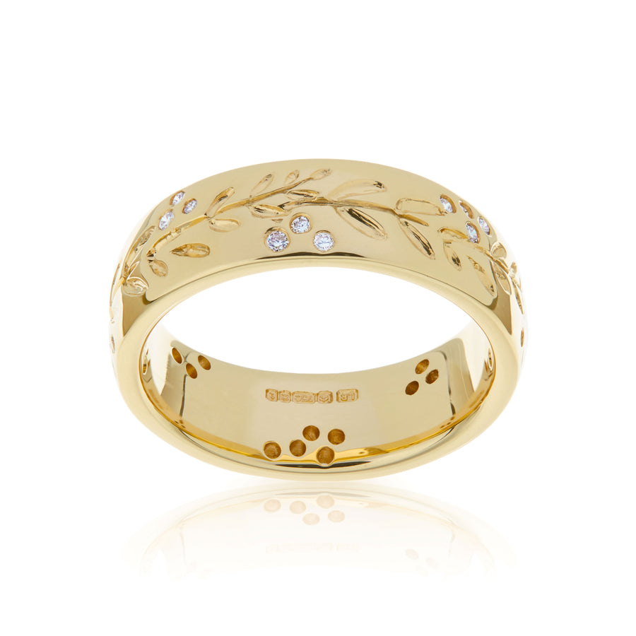 Native Flora Rowan Engraving Ring