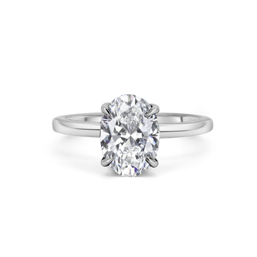 Platinum 2ct Oval Diamond Solitaire Engagement Ring