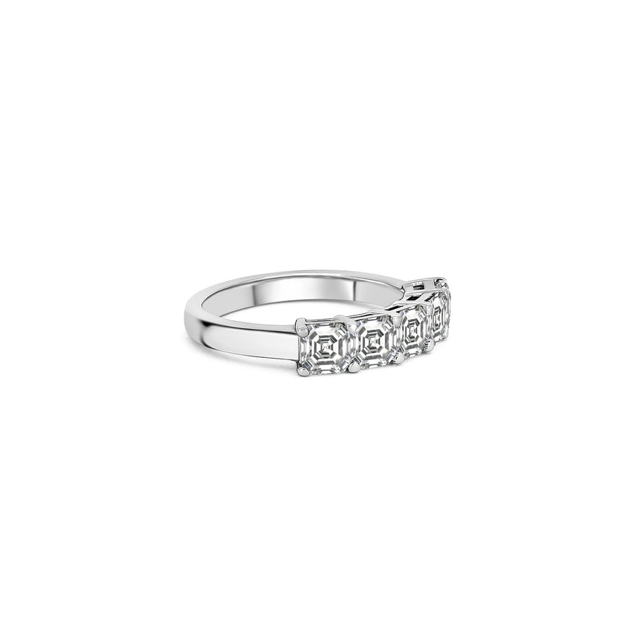 5 Stone Asscher Cut Eternity Style Ring