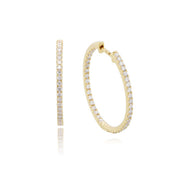 18ct Gold Diamond Hoop Earrings