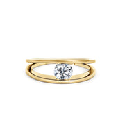 18ct Yellow Gold And Floating Diamond Solitaire Ring