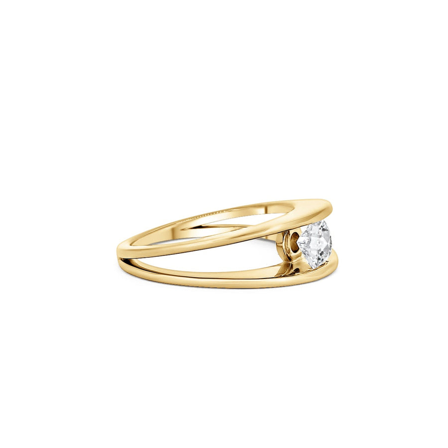 18ct Yellow Gold And Floating Diamond Solitaire Ring