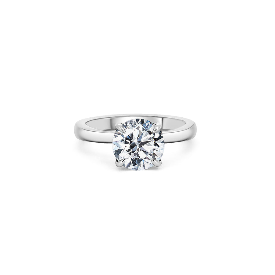 Platinum 2.00ct Lab Diamond Solitaire Engagement Ring With Hidden Halo