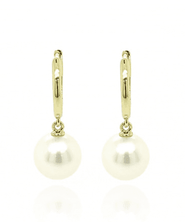 9ct Yellow Gold Culture Pearl Huggy Earrings