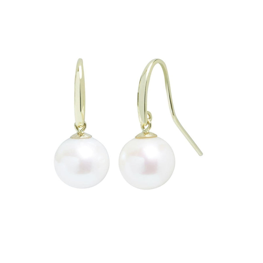 9ct Yellow Gold Pearl Drop Earrings