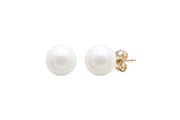 9ct Yellow Gold Pearl Studs 8Mm
