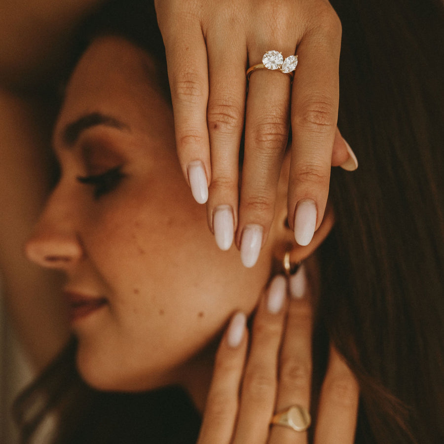 18ct Yellow Gold Round Brilliant & Marquise Cut 'Toi Et Moi' Engagement Ring