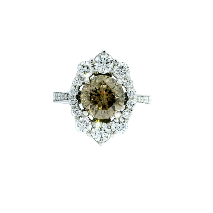 Platinum Whiskey Diamond Ring
