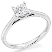 0.80ct Princess cut diamond solitaire engagement ring