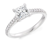 1.20ct Princess cut diamond solitaire engagement ring