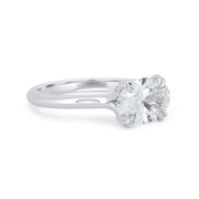 Platinum Lab Grown Oval Diamond Engagement Ring