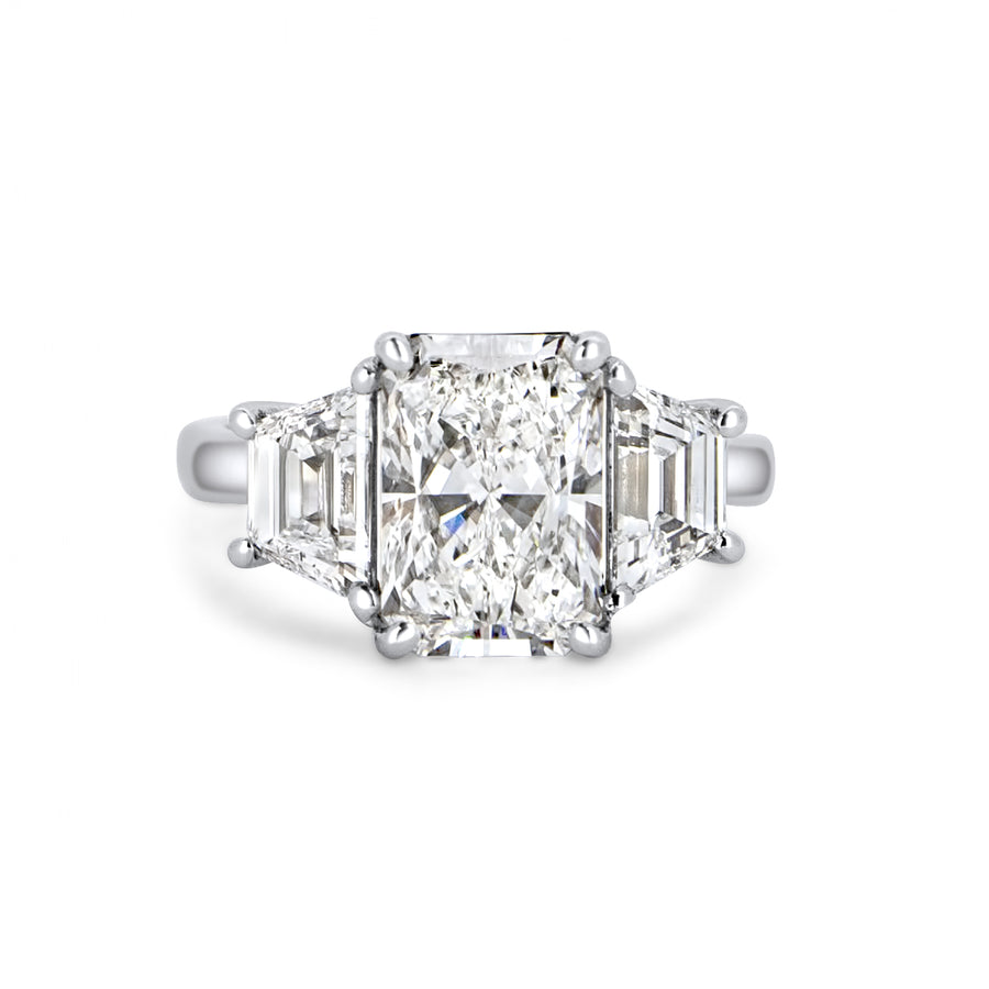Platinum Lab Grown Diamond Radiant Cut Ring