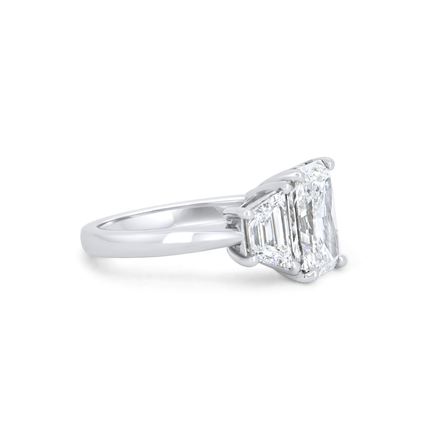 Platinum Lab Grown Diamond Radiant Cut Ring