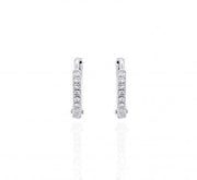 9ct White Gold Diamond Hoop Earrings