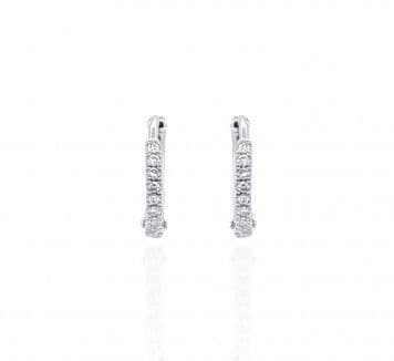 9ct White Gold Diamond Hoop Earrings