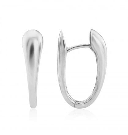 9ct White Gold Tapered Earrings