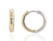 9ct Yellow And White Gold Hoop Earrings