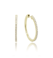 9ct Yellow Gold & Diamond Hoop Earrings