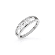 Platinum And Floating Diamond Trilogy Ring