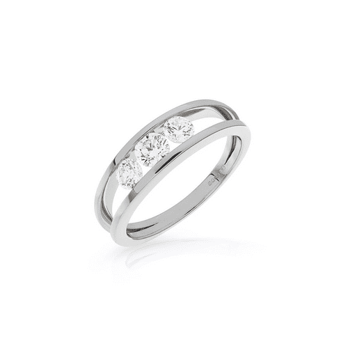 Platinum And Floating Diamond Trilogy Ring