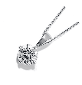 18ct White Gold Lab Grown 1.10ct Diamond Solitaire Pendant