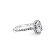 Oval Diamond Halo Engagement Ring