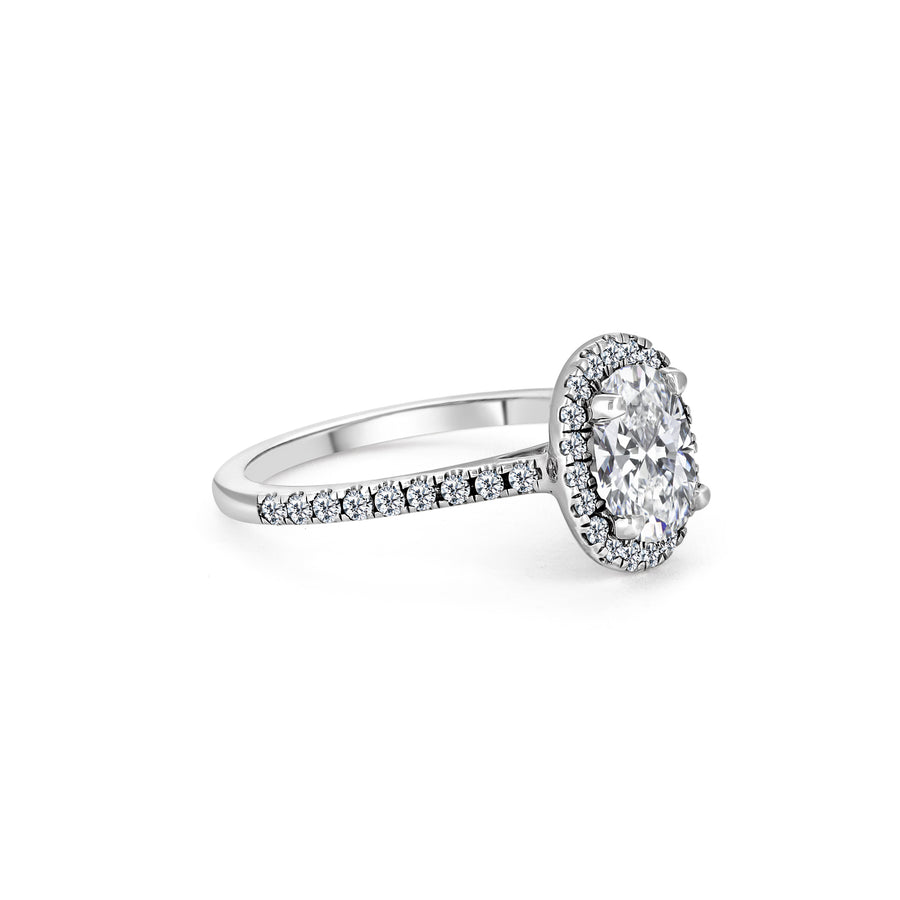 Oval Diamond Halo Engagement Ring