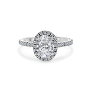 Oval Diamond Halo Engagement Ring