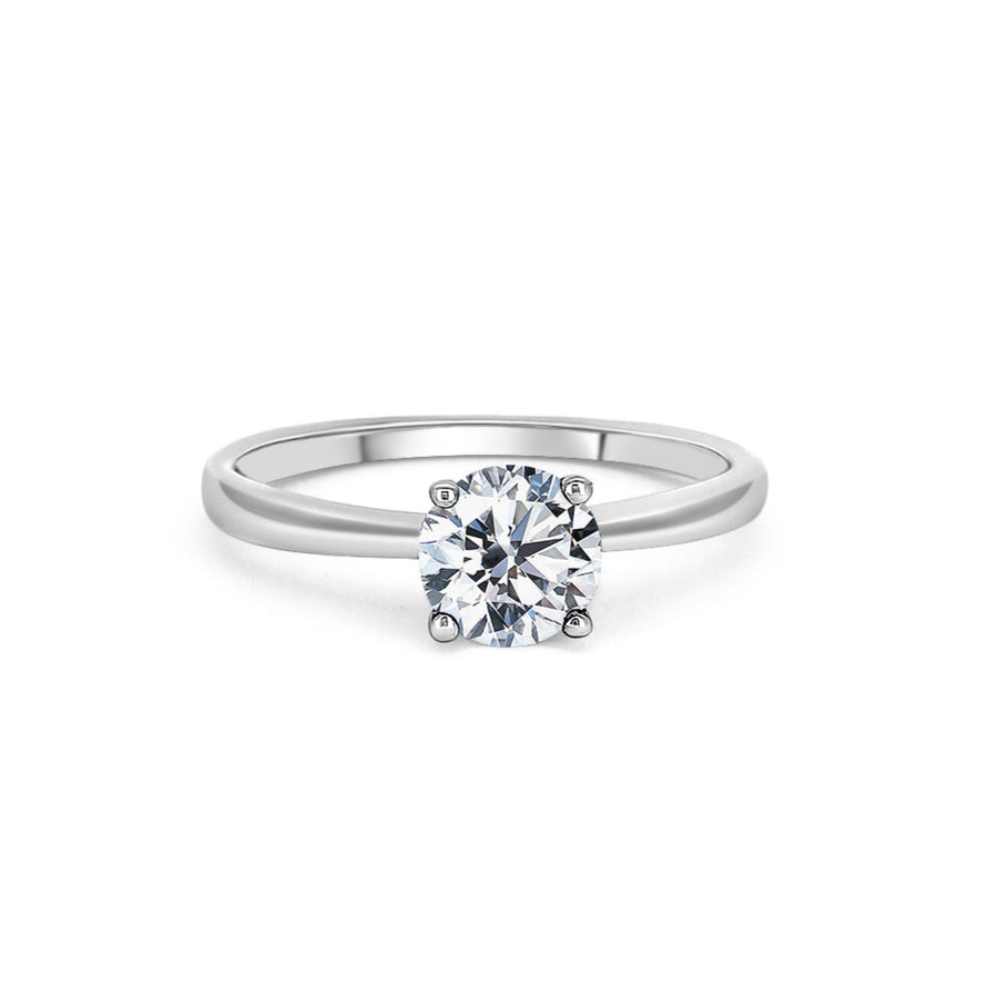 Platinum And 0.90cts Diamond Solitaire  Engagement Ring