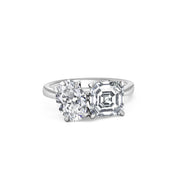 Platinum Oval & Ascher Cut 'Toi Et Moi' Engagement Ring
