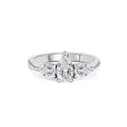 Pear Cut Solitaire With Pear Cut Shoulders Engagement Ring
