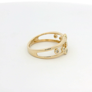 9ct Yellow Gold And Diamond Bubble Ring