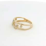 9ct Yellow Gold And Diamond Bubble Ring