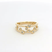 9ct Yellow Gold And Diamond Bubble Ring