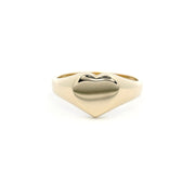 9ct Yellow Gold 9mm Heart Shaped Signet Ring