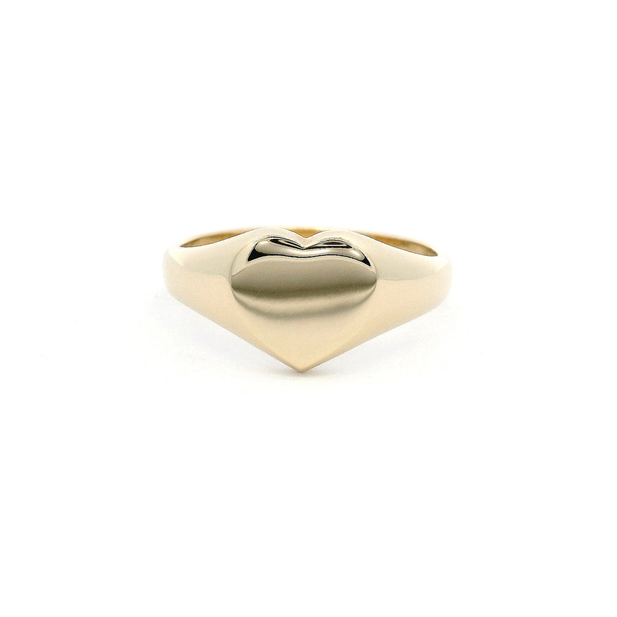 9ct Yellow Gold 9mm Heart Shaped Signet Ring
