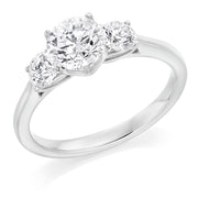 Trilogy Round Brilliant Cut Diamond Engagement Ring