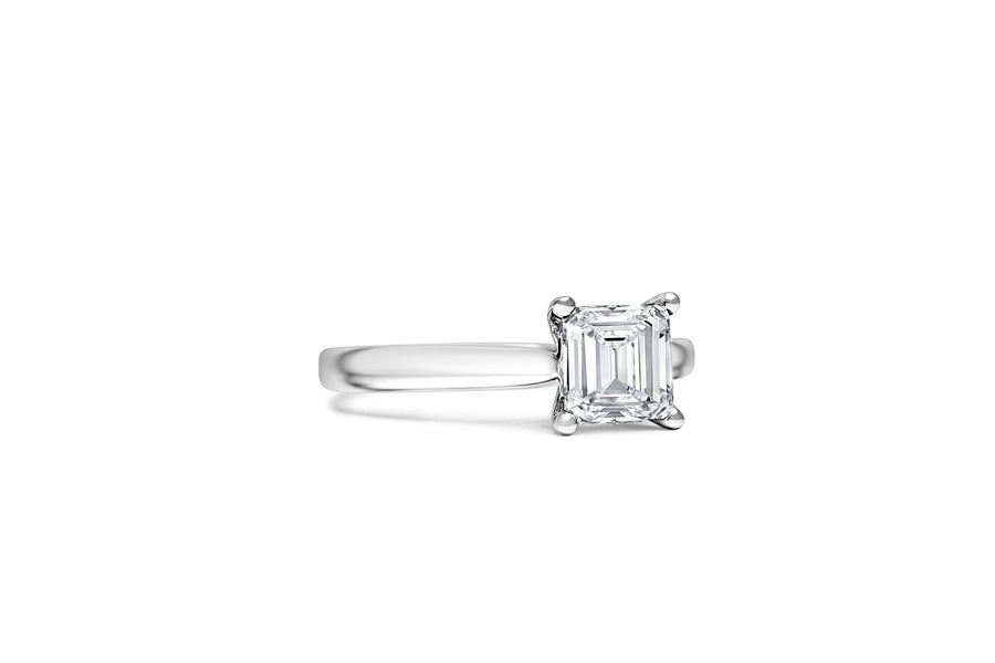 Asscher Cut Solitaire Engagement Ring (Made To Order)