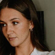 9ct Yellow Gold & Diamond Circle Drop Earrings