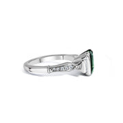 Platinum Tourmaline Art Deco Ring