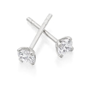 18ct White Gold And Round Brilliant Cut Diamond Stud Earrings