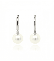 9ct White Gold Culture Pearl Huggy Earrings
