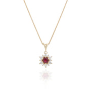 18ct Yellow Gold, Ruby And Diamond Stud Earrings
