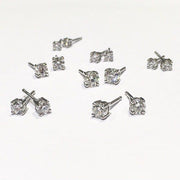 18ct White Gold And Round Brilliant Cut Diamond Stud Earrings