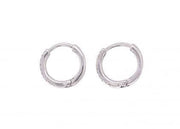9ct White Gold Diamond Hoop Earrings