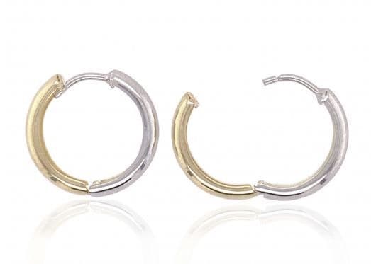 9ct Yellow And White Gold Hoop Earrings