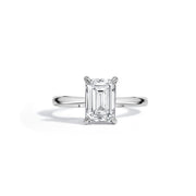 Platinum Emerald cut Solitaire Engagement Ring